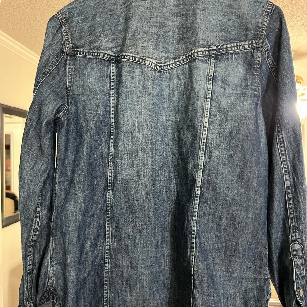 J. Crew Denim Button-Down Shirt in Indigo Blue
